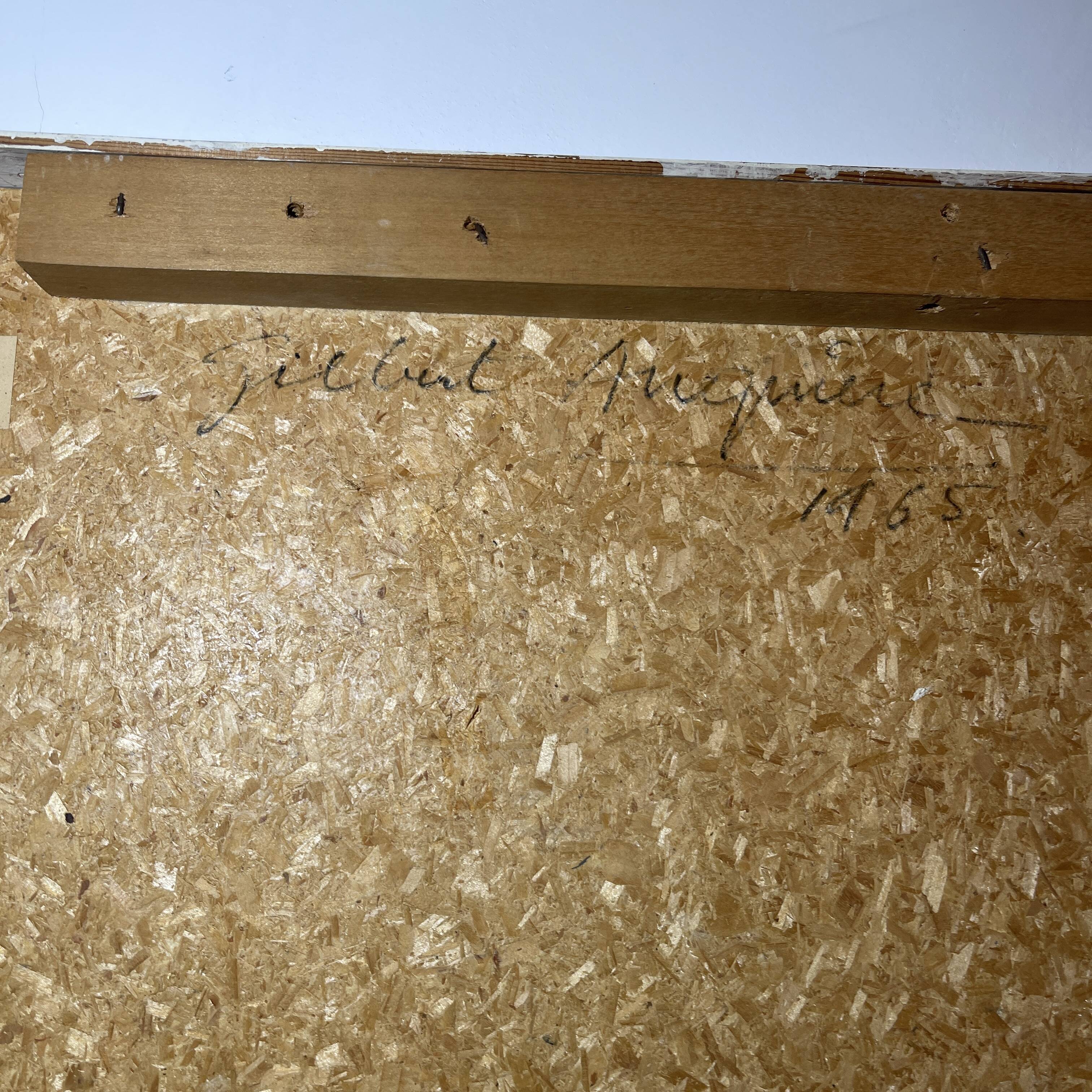 Abstract table, Gilbert AUQUIERE "Fusion XXI" mixed media, 1965