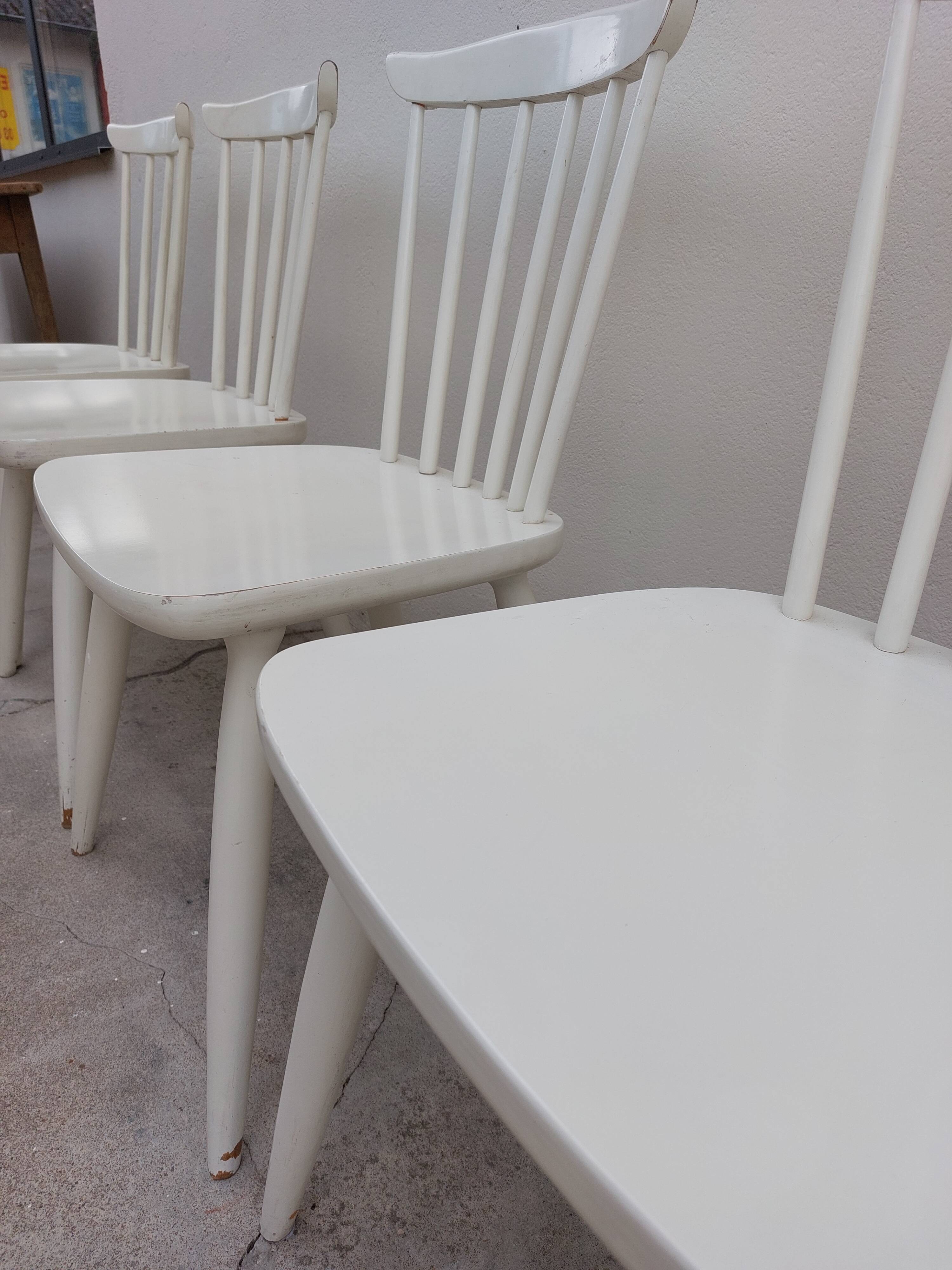 Série de 6 chaises de bistrot vintage