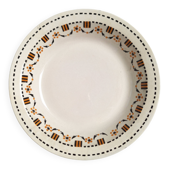 Gien orange and black deep dish, model 456