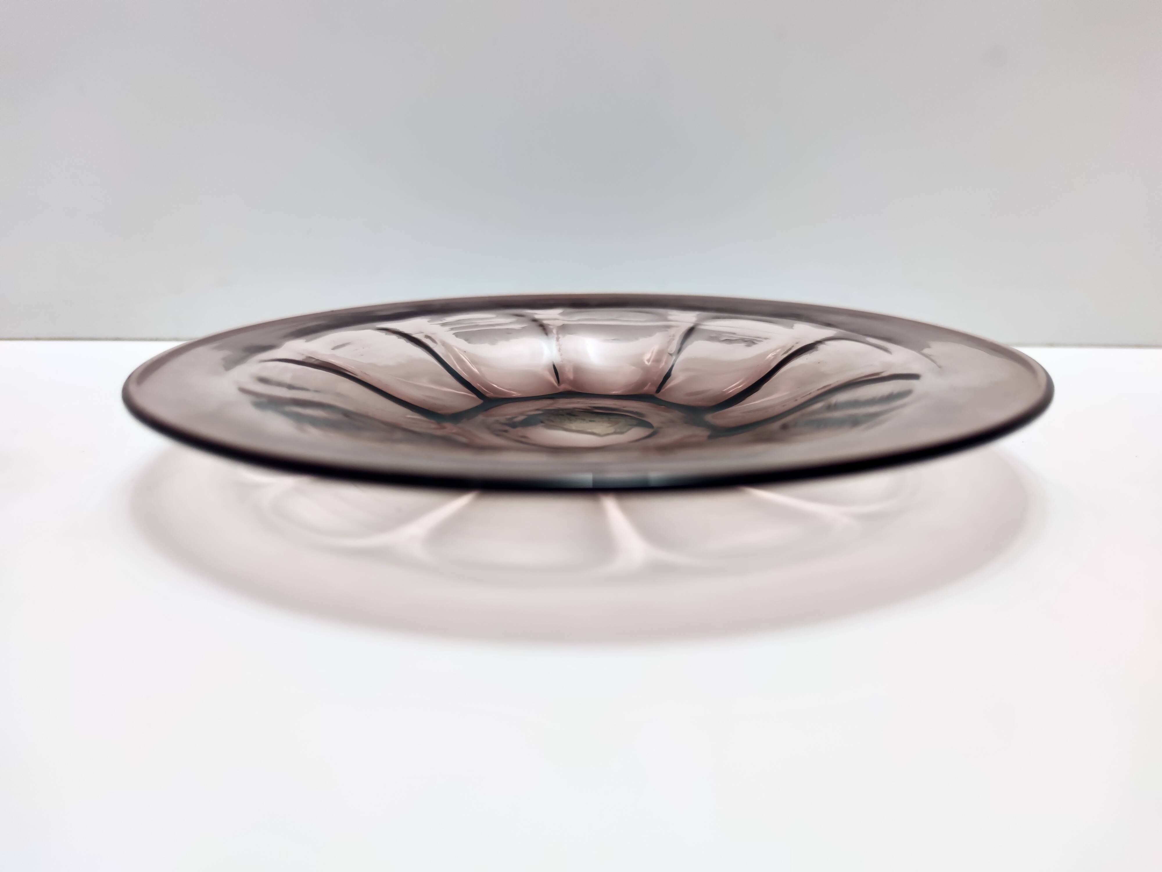 Rose Ribbed Murano Glass Vide-Poche by Vittorio Zecchin, 1920s