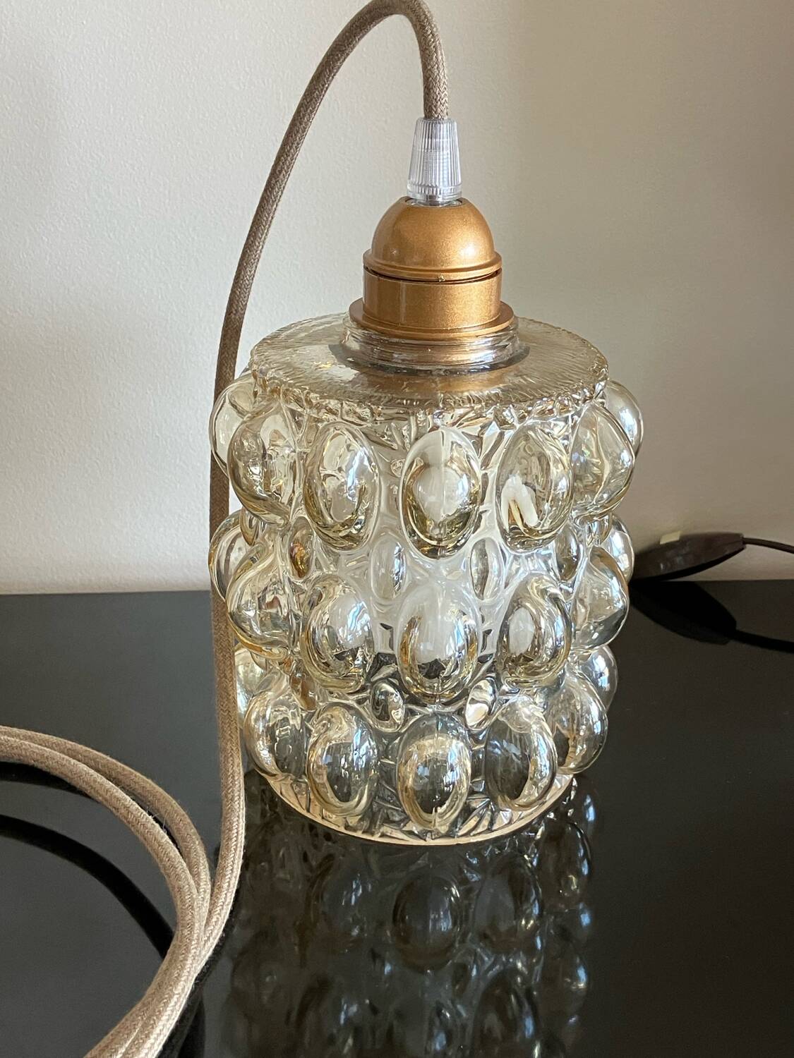 Vintage bubble glass pendant light