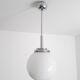 Suspension / chandelier brewery - Large opaline globe 30 cm -Italy 70s