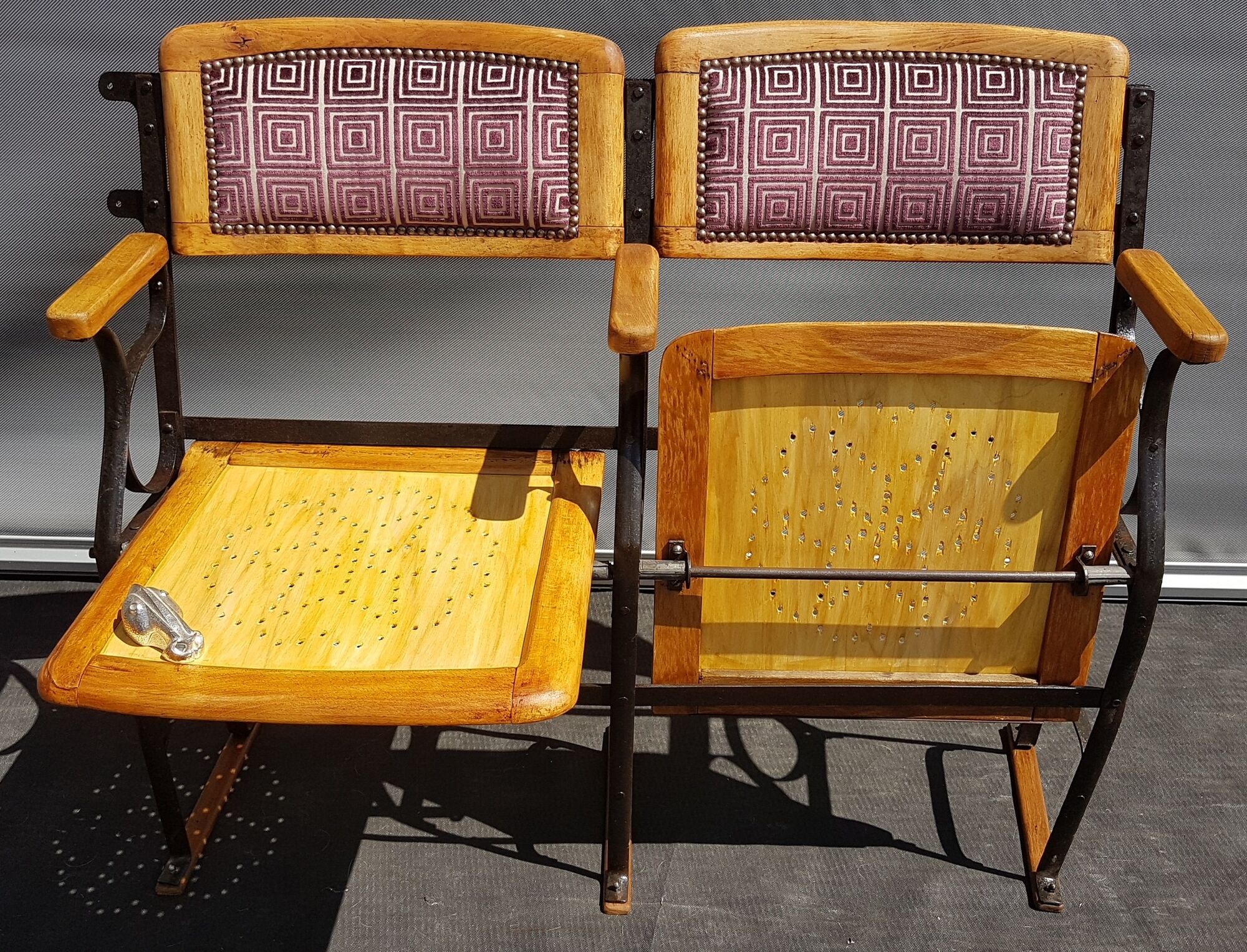 Cinema theatre seats paired with 1900 fabric Verel de Belval