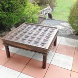 Colonial-style wooden square coffee table
