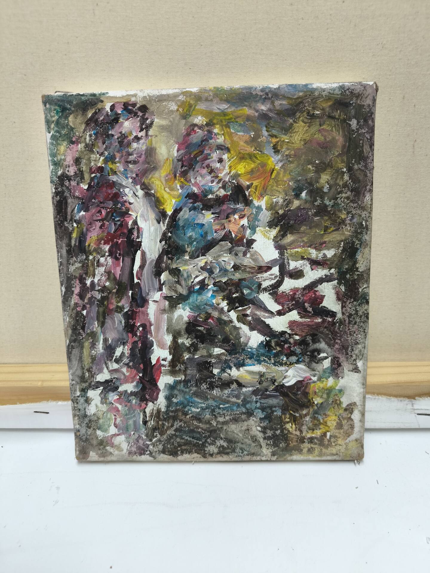 Textured Abstract Figures – Oil on Canvas