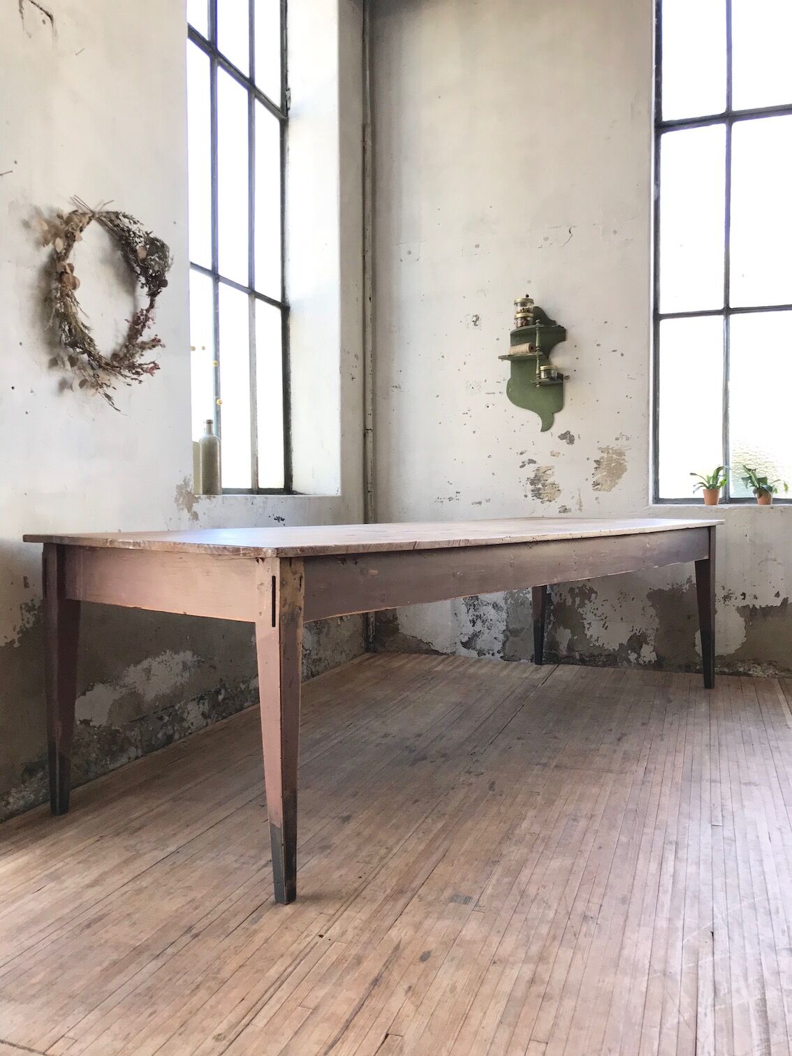 Vintage pine farm table