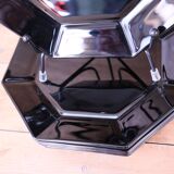 6 black Arcoroc Octime dessert plates, vintage, France