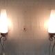 Modernist wall lights in brass and opaline - mid 20th century.