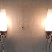 Appliques modernistes en laiton et opaline - mid. XXeme