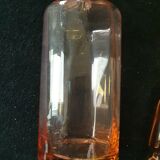 Vintage salmon pink mold glass carafe