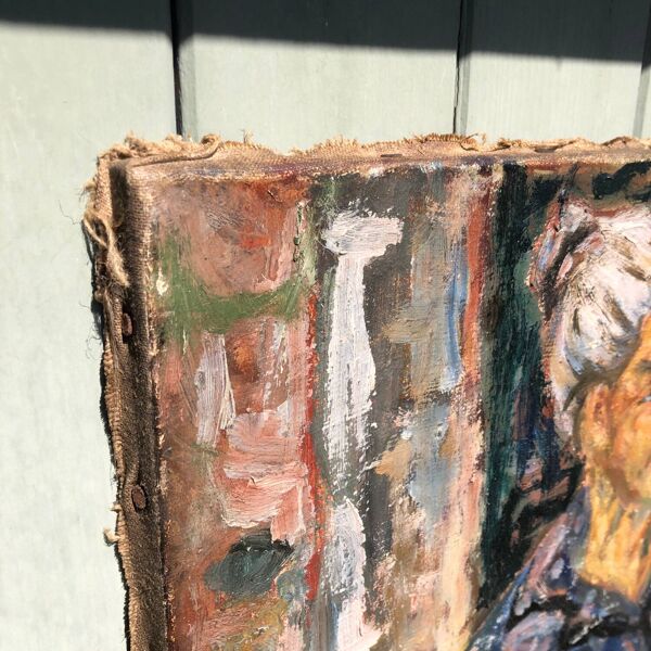Peinture naive portrait de femme