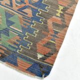 5x11 Green & Blue Tribal Turkish Vintage Kilim Rug 170x333Cm SK 35197
