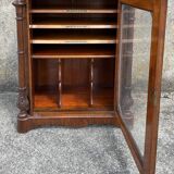 Victorian music cabinet or display case in burr walnut, late 19th century