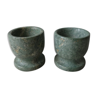 Pair of green marble cockroaches