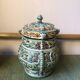 Stoneware pot with Asian decoration