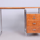 Bauhaus Beech Writing Desk Made in 1930s by Robert Slezak, Czechia, Restored