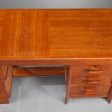 50s oak office by Pierre Bloch and Charles Dudouyt