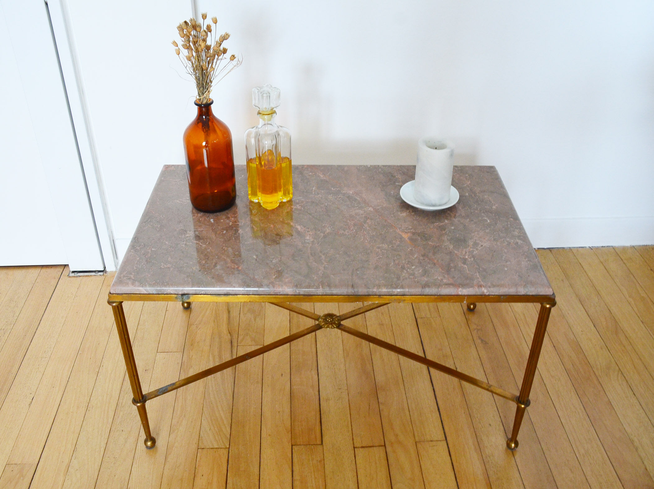 Brass marble coffee table 60s