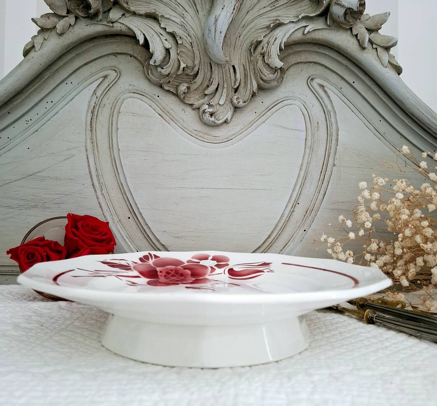 Old mounted earthenware plate