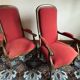 Lot of red velvet Voltaire armchairs