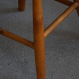 Round beech stool by a Danish cabinetmaker, mid-century modern, 1970s.