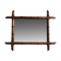 Turned wooden mirror in imitation of bamboo, mid-century, 50 cm x 60 cm