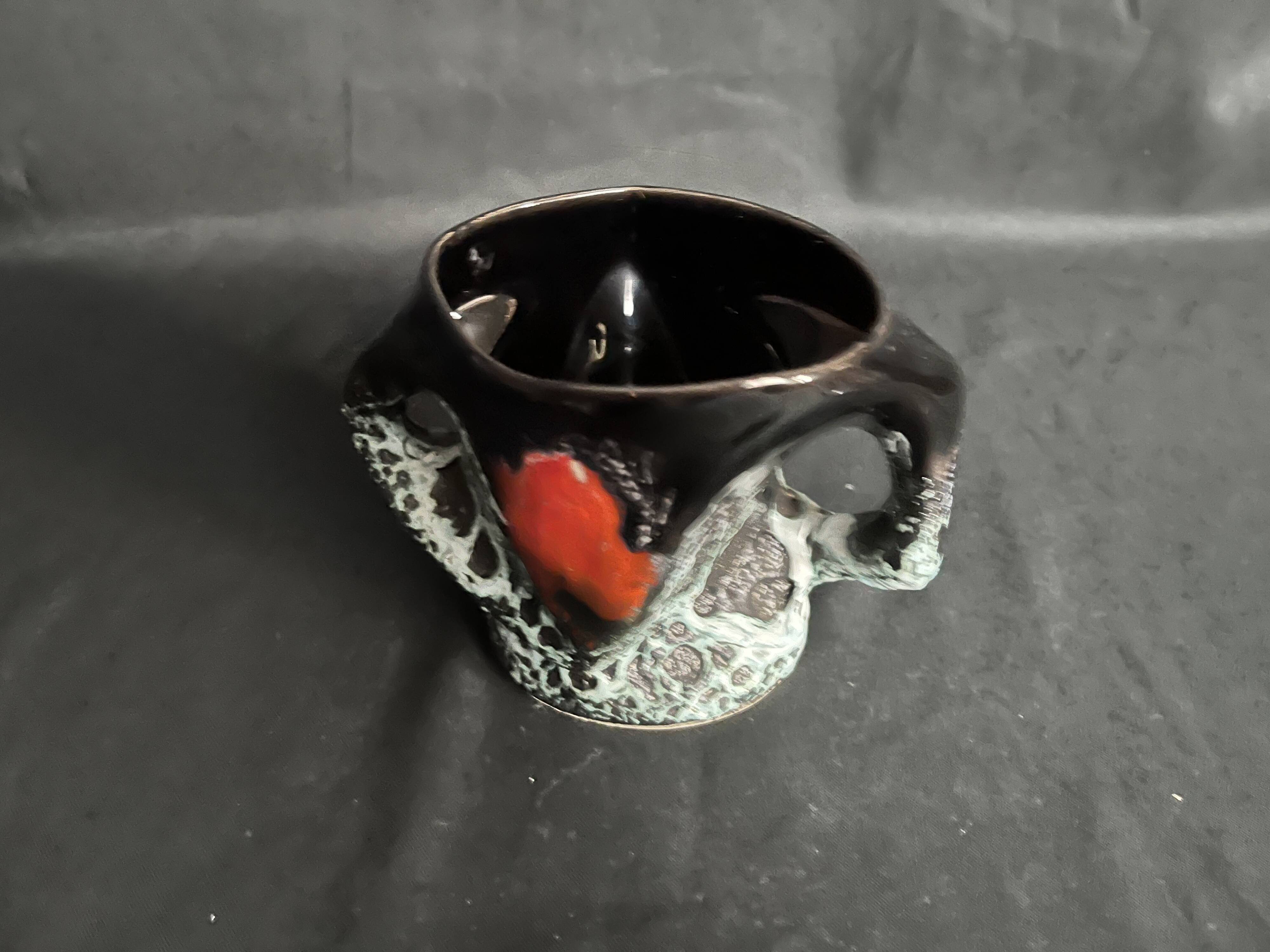 Vallauris, vintage vase or pot with handle circa 1970