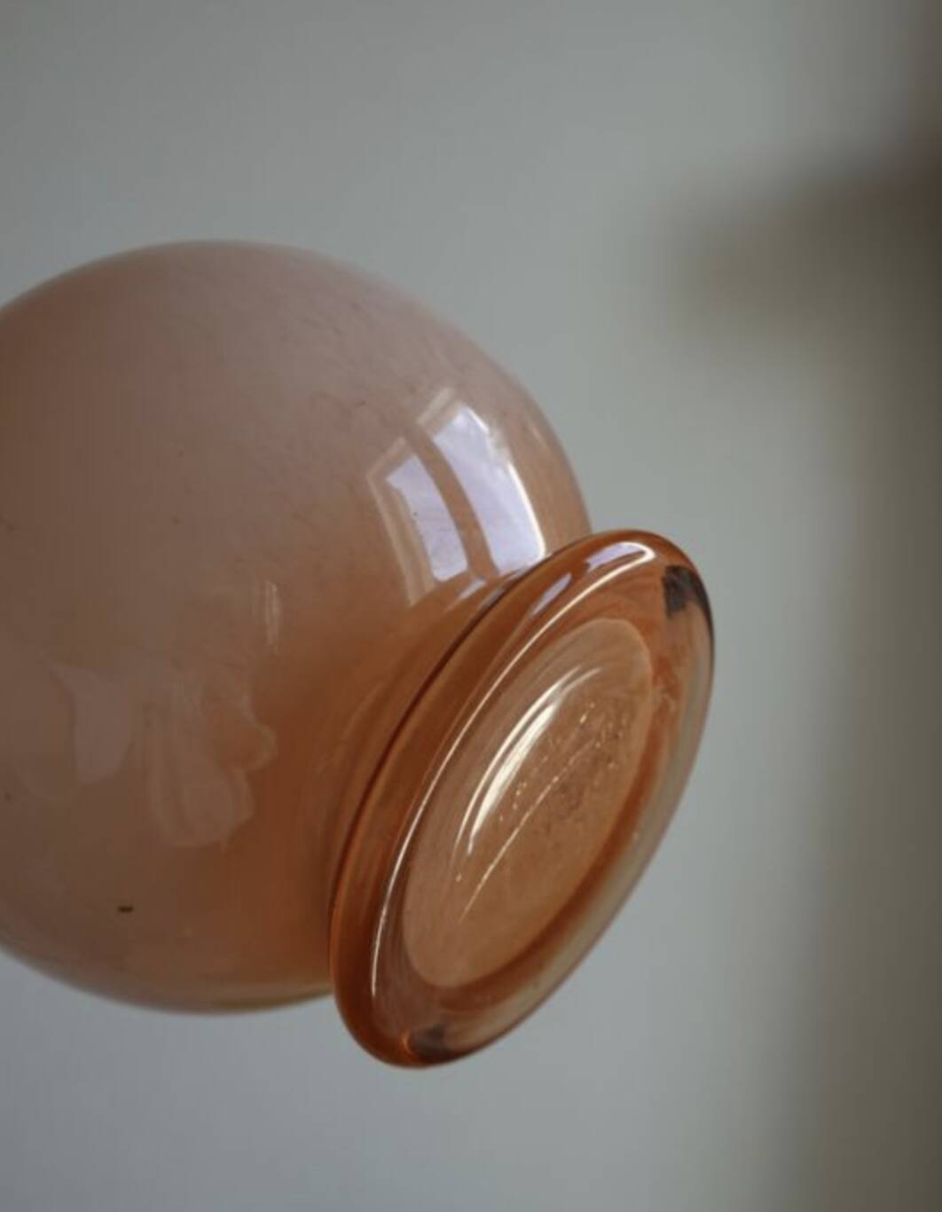 Art Deco pink opaline lamp