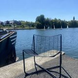 Black räane armchair by niels gammelgaard for ikea