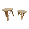 2 tripod tables in rattan years 60/70