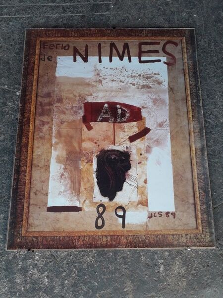 Julian Schnabel feria Nimes 1989 poster under glass