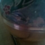 Brass vase, owl decoration, enamel inlays