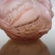 Art Deco vase in pink moulded glass "bird motif" 40s