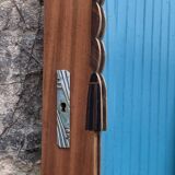 Beveled oval mirror on art deco door Mahogany 79x162