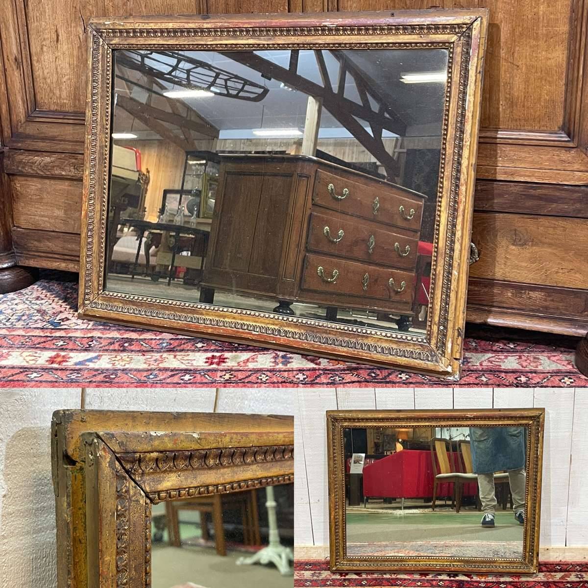 18th-century gilded wooden mirror