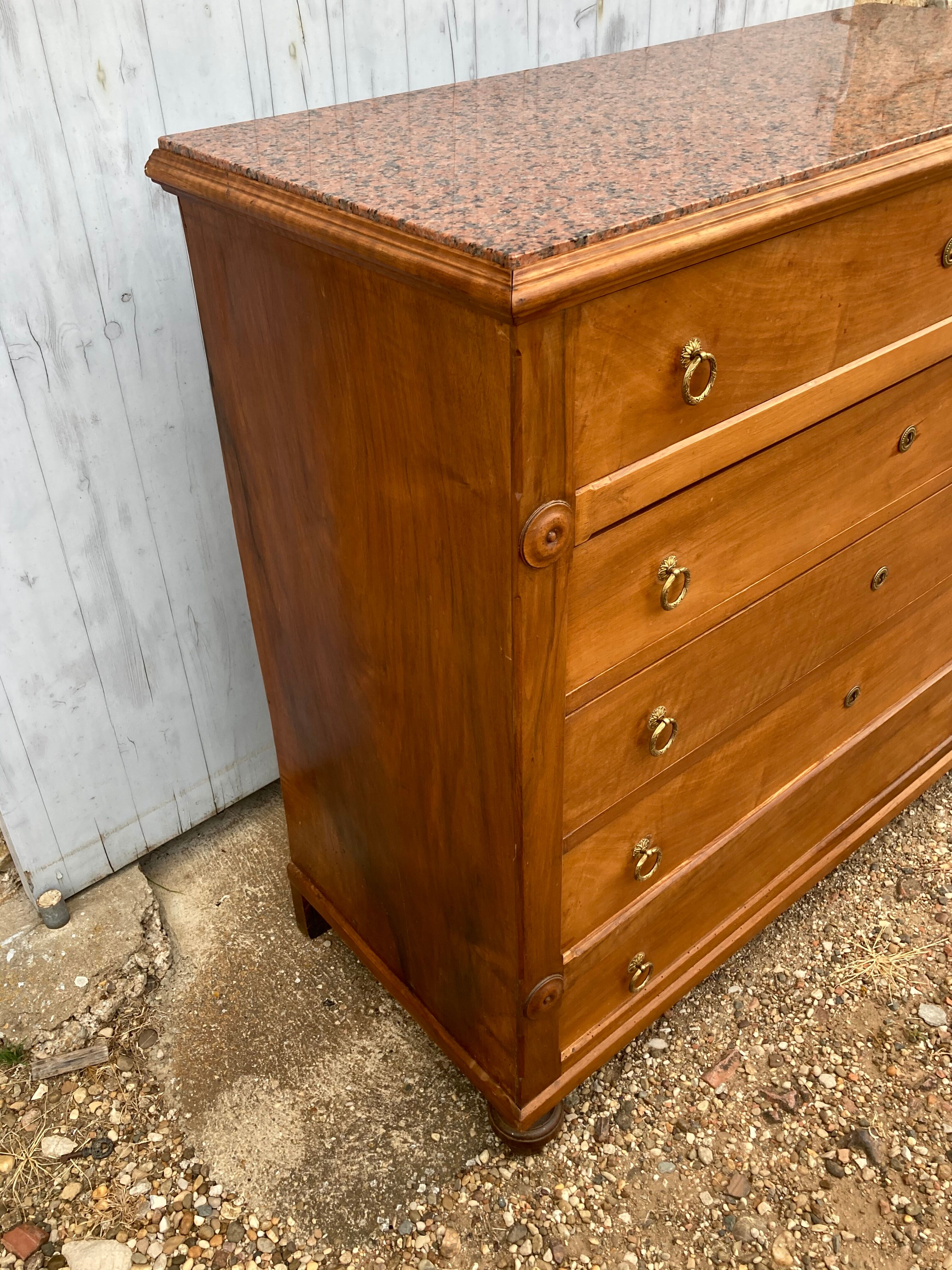 Walnut Louis XVI Style chest of drawers