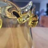 Amber glass vase design - owl shape