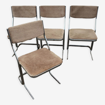 Set de 4 chaises chrome vintage