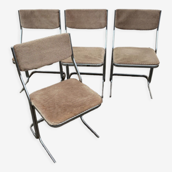 Set of 4 vintage chrome chairs