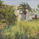 Huile impressionniste de villa et de palmiers