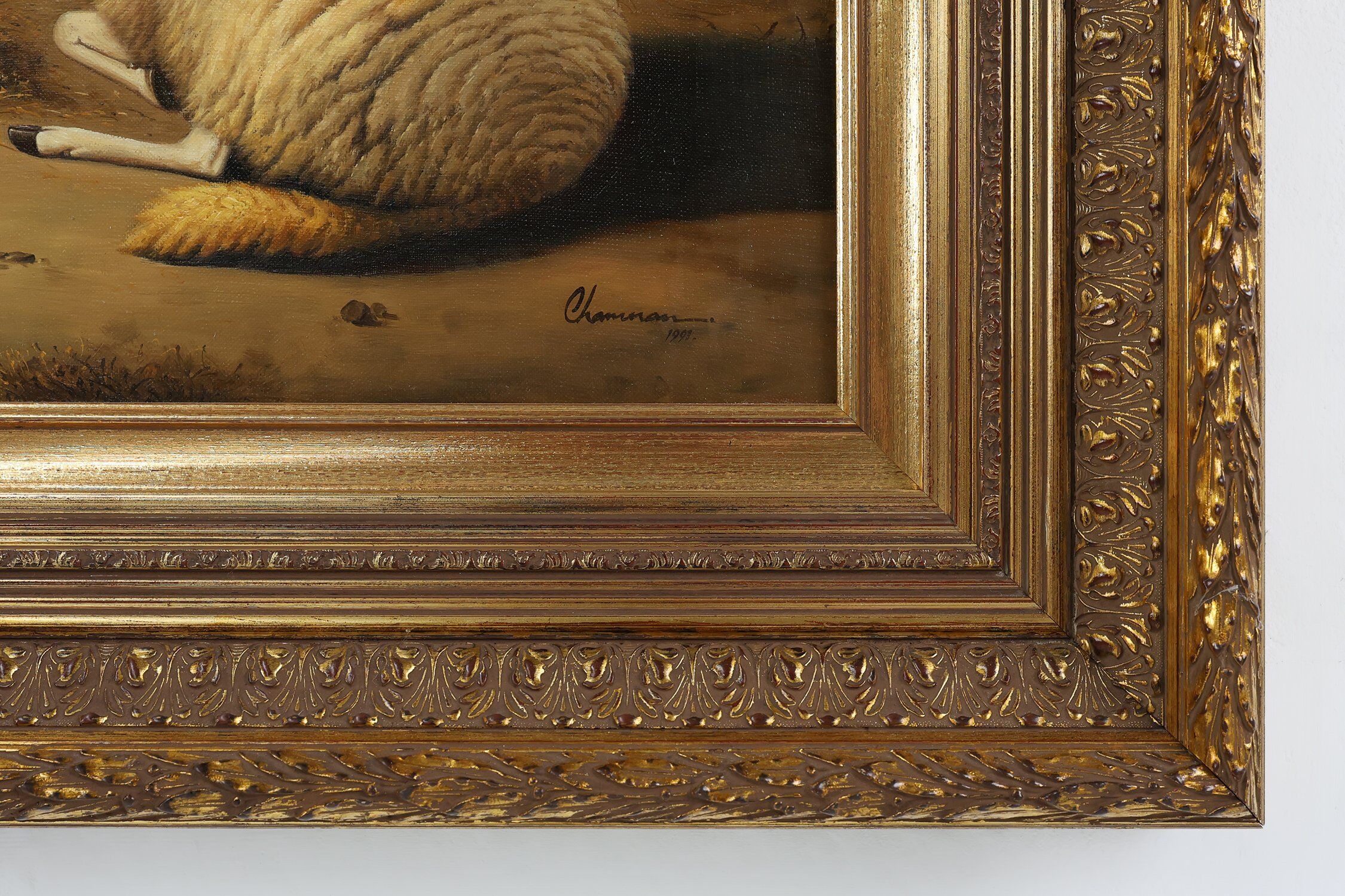 Belgian Artist, Baroque Scene, 1991, Oil on Canvas, Frame