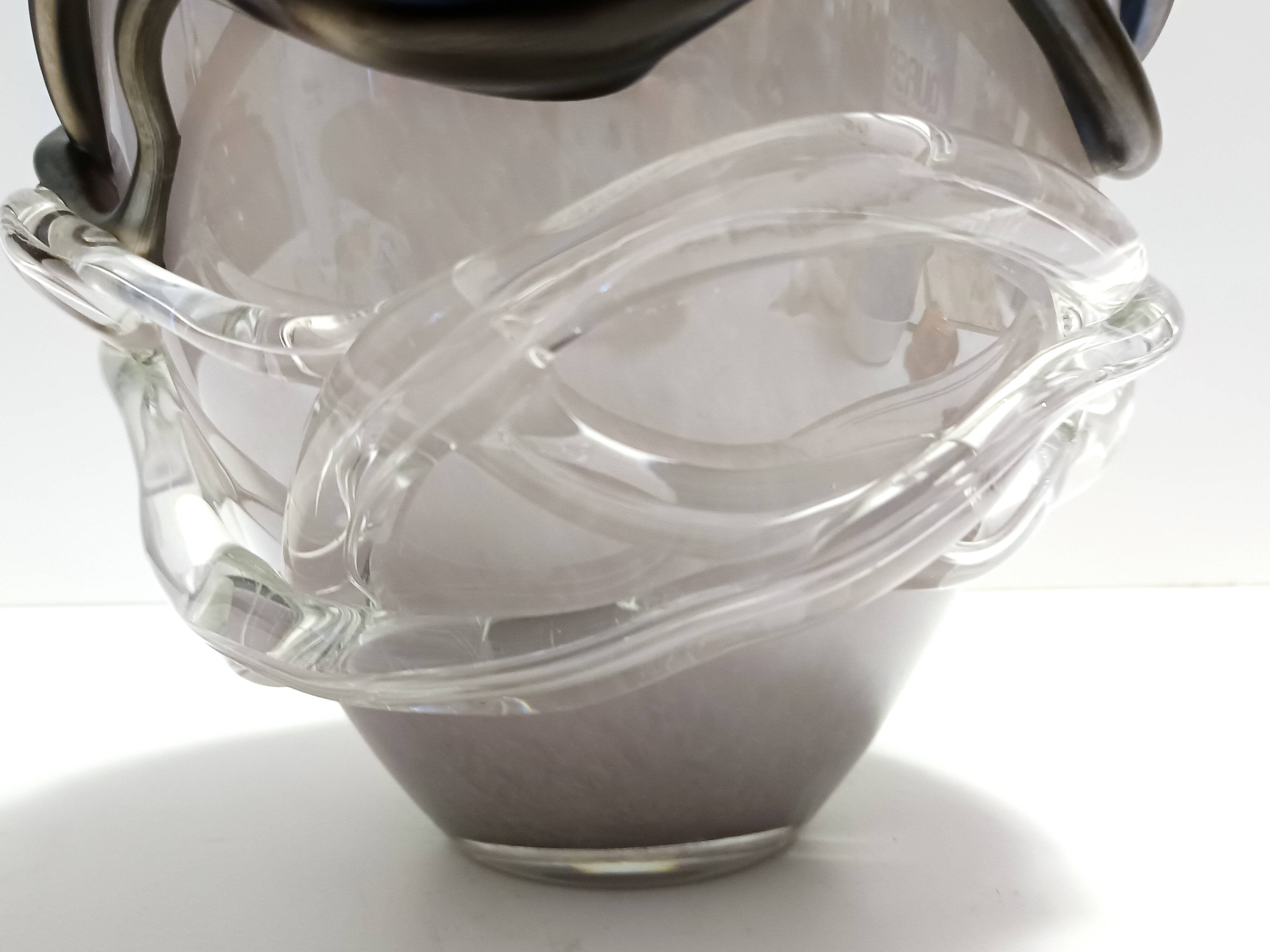 Lilac and Black Iridescent Murano Glass Vase by Sergio Costantini, Italy 19