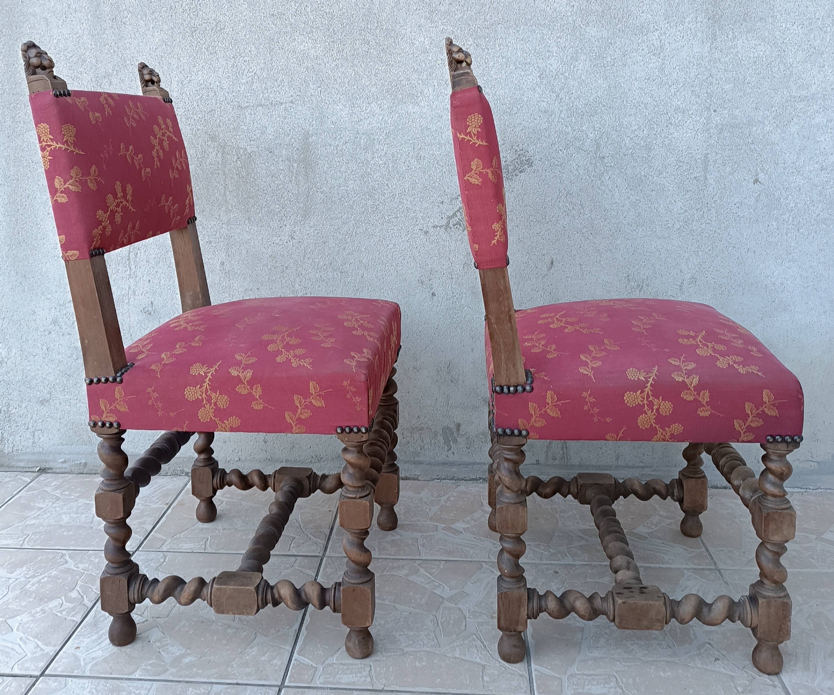 Pair of Louis XIII walnut chairs