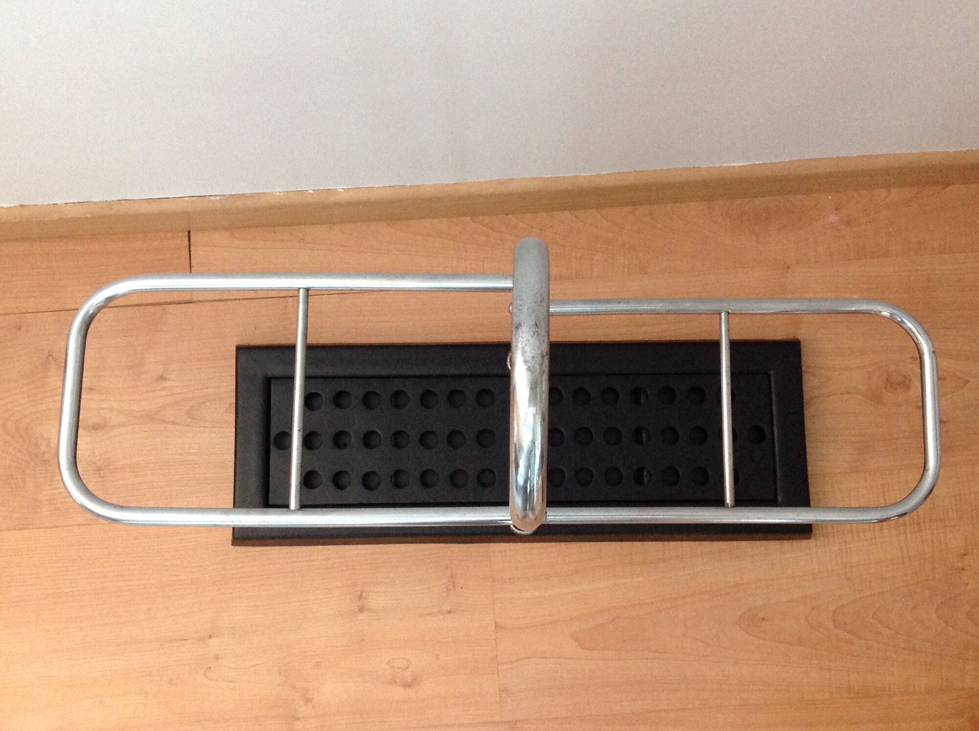 Chrome plated metal umbrella holder and black base 60/70 years
