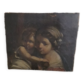 Oil on cardboard 18th century