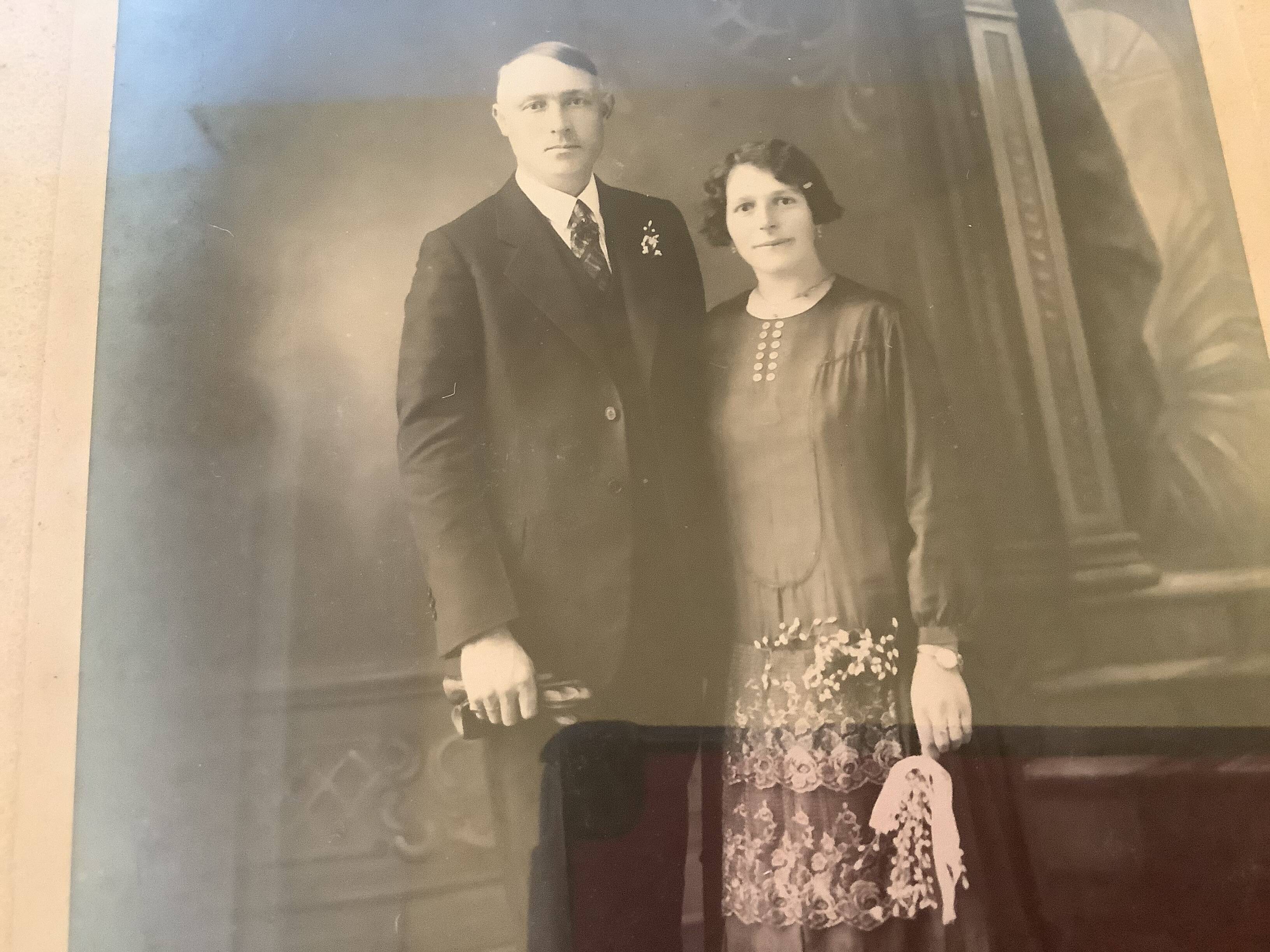 Old photograph of married couple