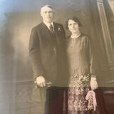 Ancienne photographie mariés couple