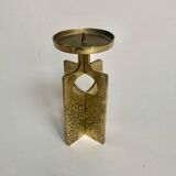 Brutalist bronze candleholder, 1970s