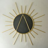 Mirror shape Sun brass of the 1970s 43x43cm