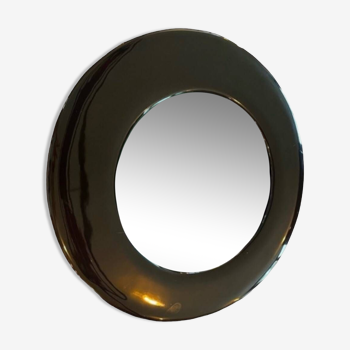 Miroir rond ceramique par Brigitte de Bazelaire collection Sentou